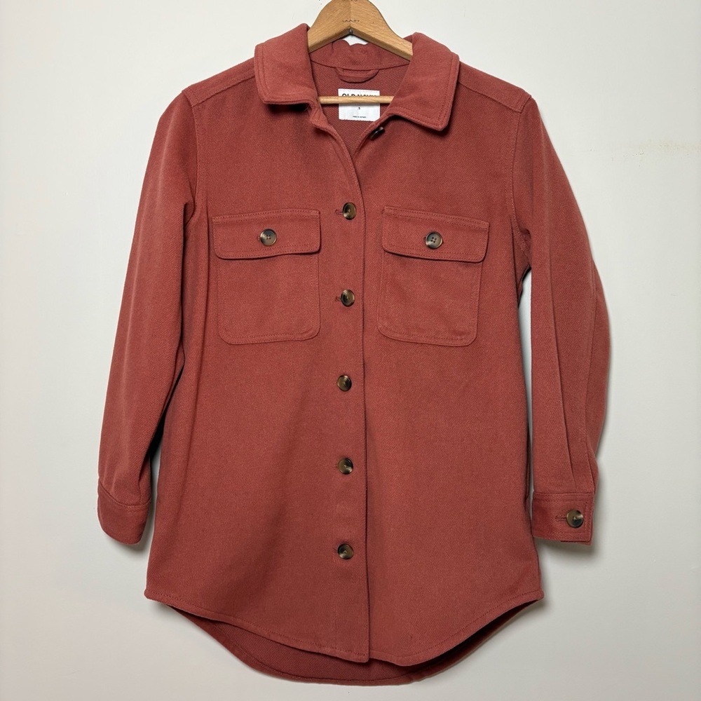 Old Navy Soft-Brushed Utility Shacket Rusty Red Women’s Sz Small Shirt Jacket - Picture 2 of 10